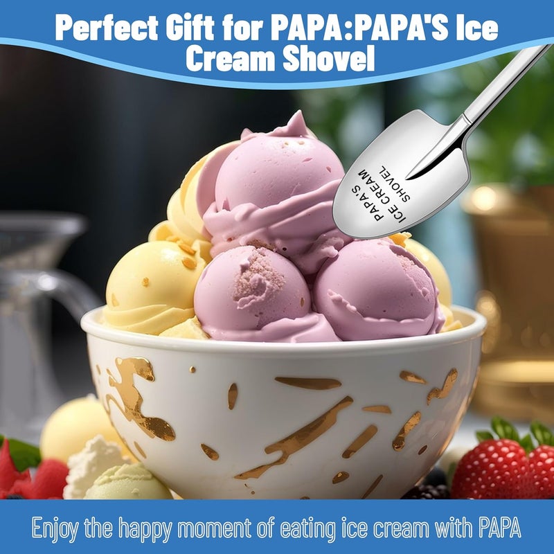 Chambom Gifts for Dad - Dad's Ice Cream Shovel, Father Presents for Papa, Stainless Steel Ice Cream Shovel for Birthday, Christmas, Father's Day Gifts from Daughter Son, Stocking Stuffers for Men - Image 5